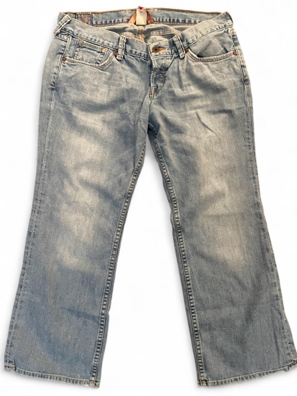 Vintage Lucky Brand Low Rise Cropped Light Washed Jeans Womens Size 12 / 31
